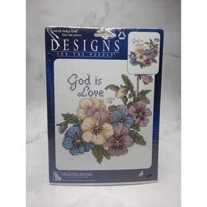 New Designs for the Needle Counted Cross Stitch Kit 1149-08 God is Love Floral